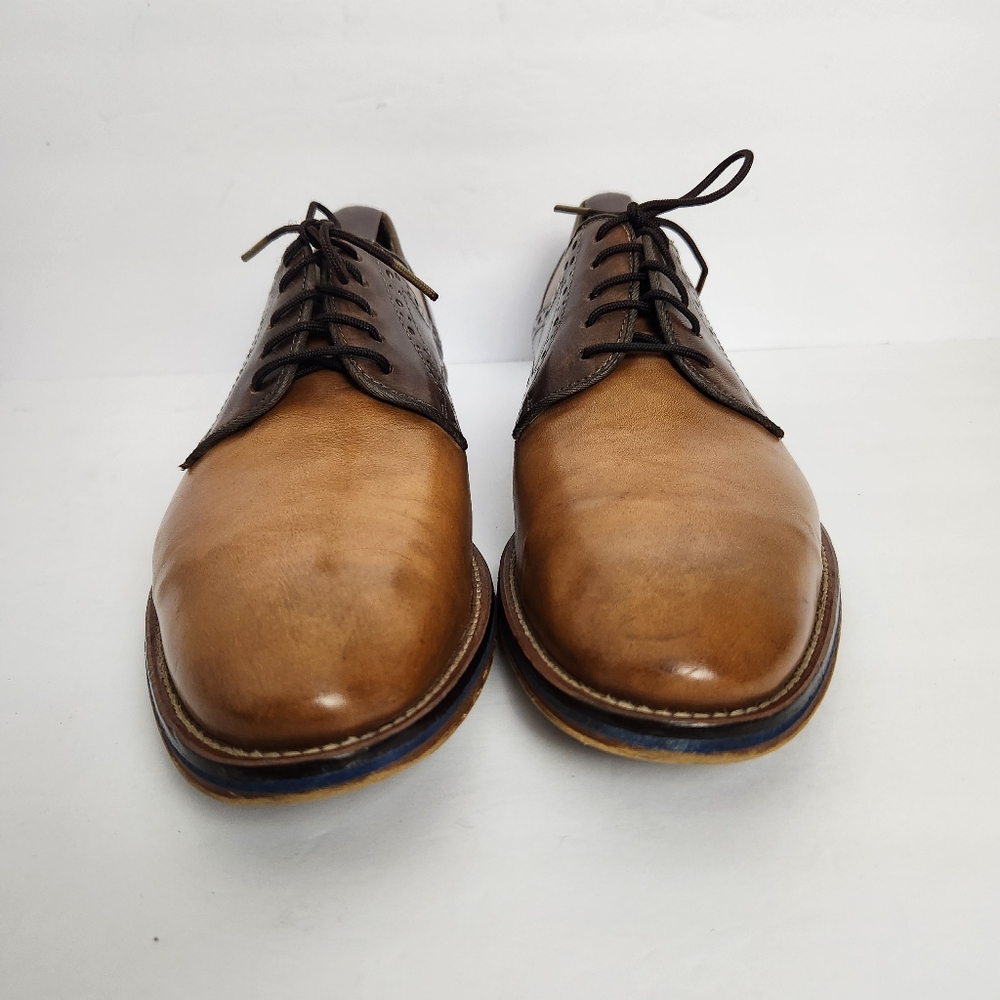 Johnston Murphy Mens 8.5 Brown Leather Conard Saddle Lace Up Dress Shoes 20-3316 - Picture 3 of 15